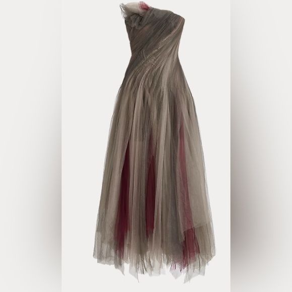 Ralph Lauren Collection Jenson Strapless Tulle Pleated Gown Size 4 Made/Italy - Picture 2 of 6
